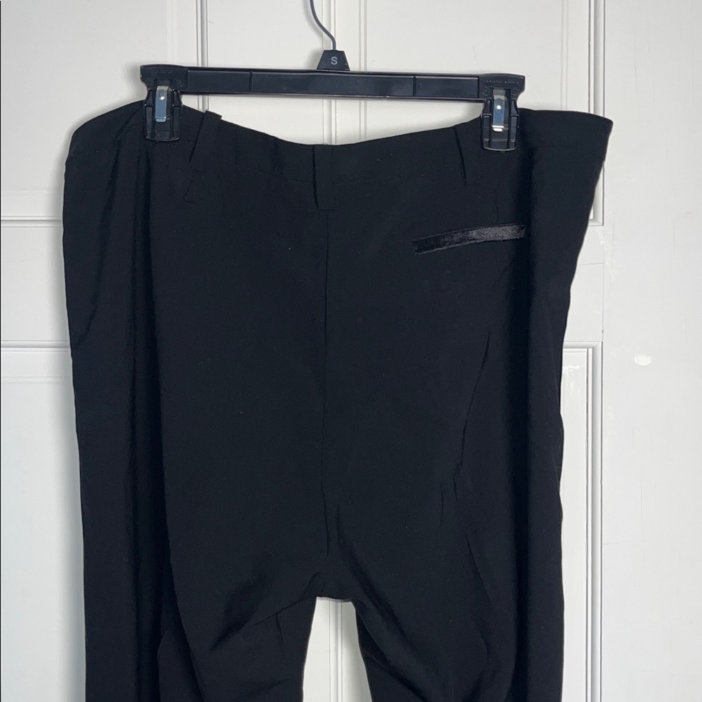 Eileen Fisher Stretch Wool Formal Pants Tuxedo Stripe Straight Leg Black 1X - Picture 9 of 9